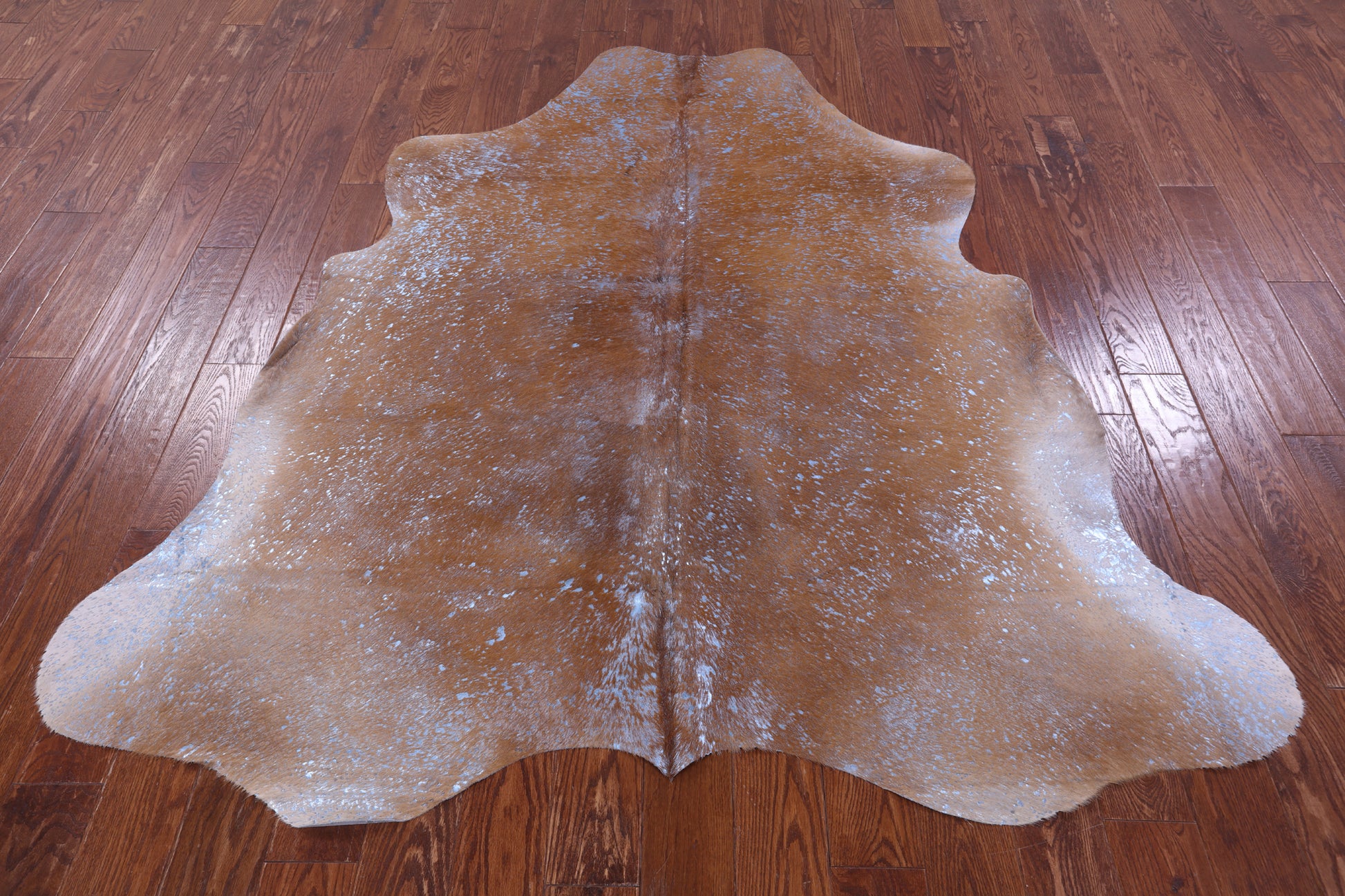 Blue Metallic Natural Hair-On Cowhide Rug - 6' 10" X 6' 4" - Golden Nile