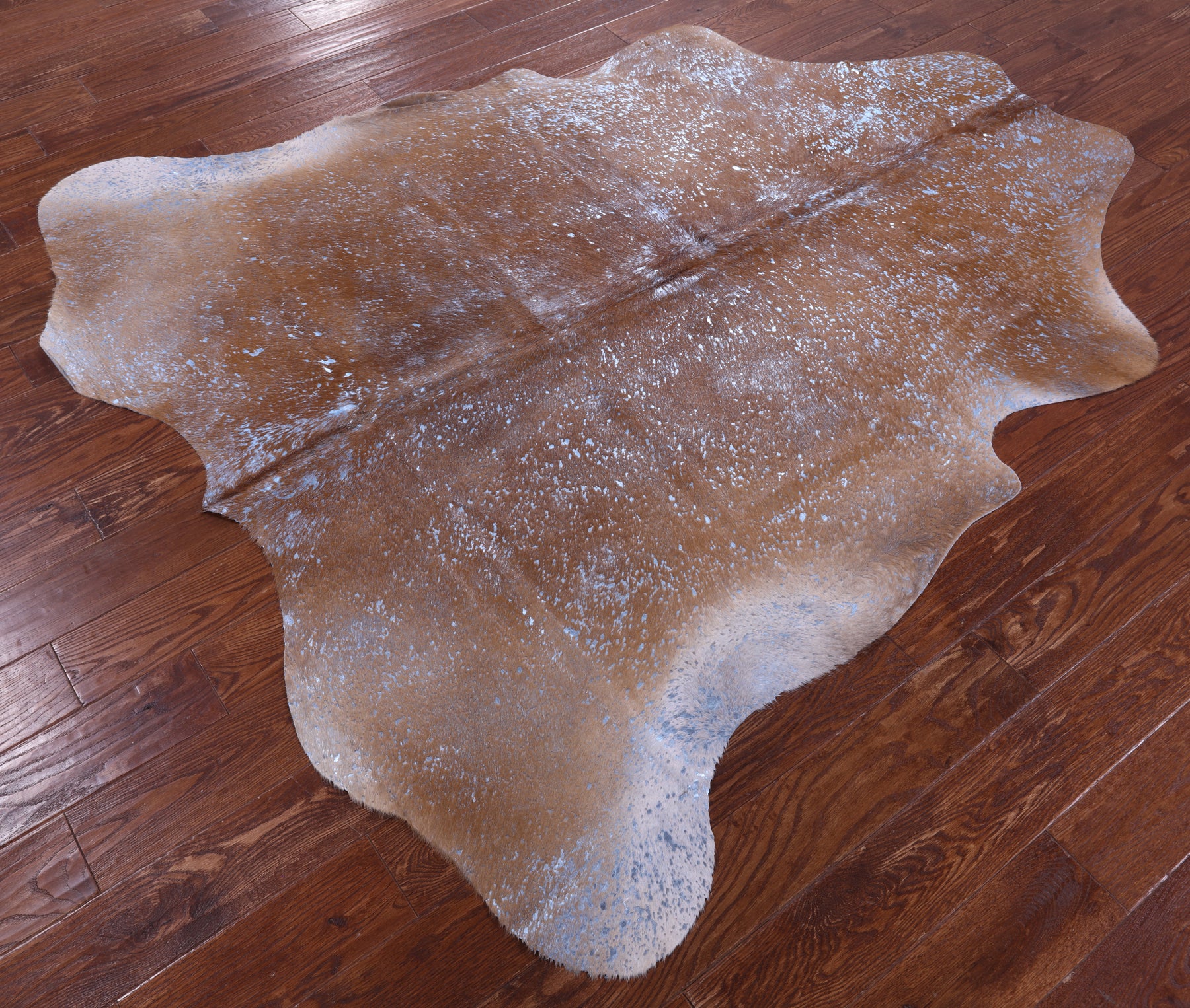 Blue Metallic Natural Hair-On Cowhide Rug - 6' 10" X 6' 4" - Golden Nile