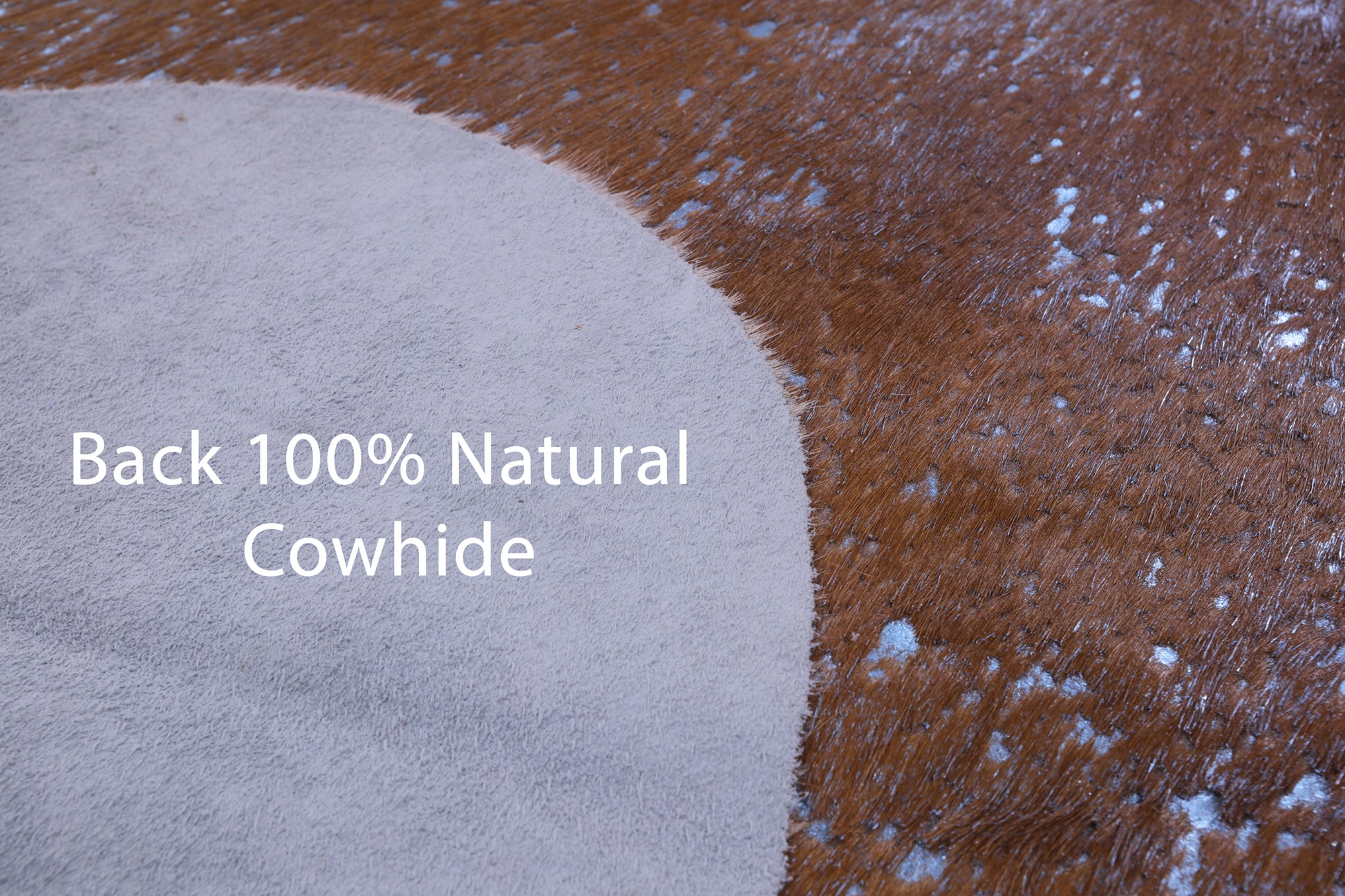 Blue Metallic Natural Hair-On Cowhide Rug - 6' 10" X 6' 4" - Golden Nile