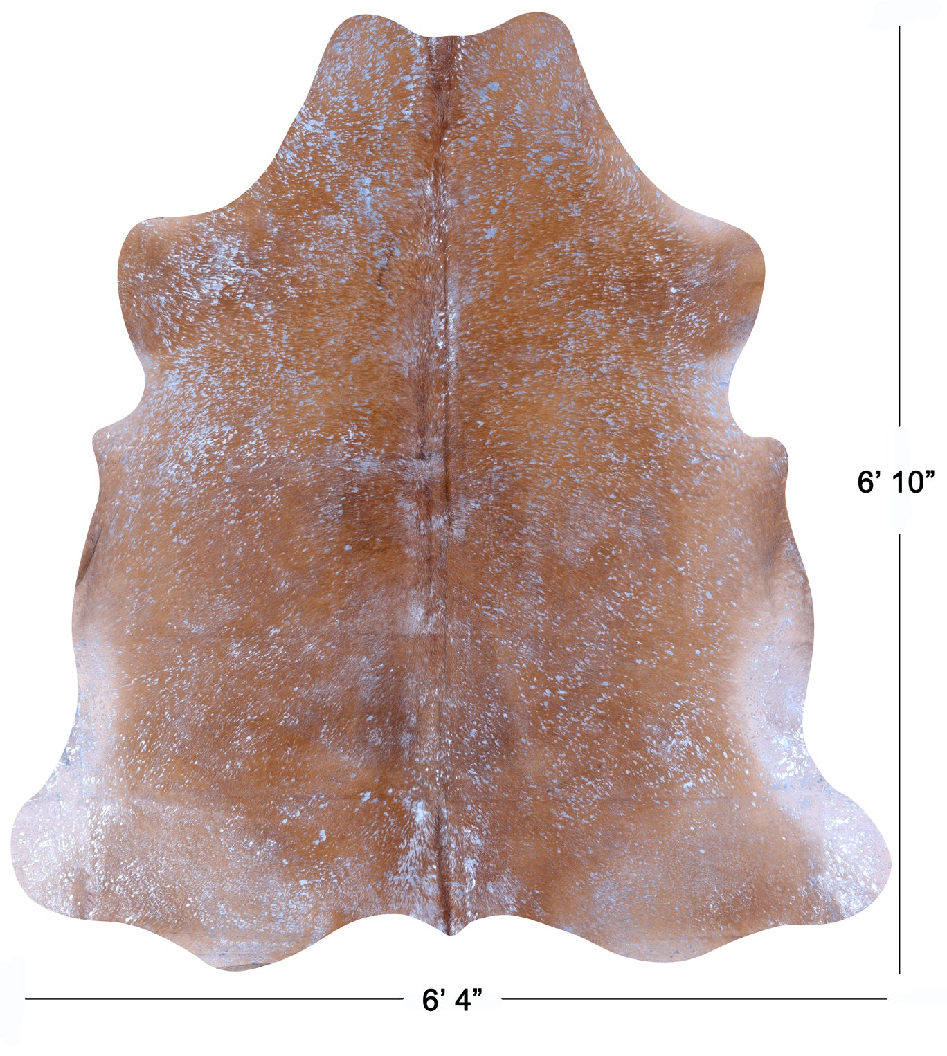 Blue Metallic Natural Hair-On Cowhide Rug - 6' 10" X 6' 4" - Golden Nile