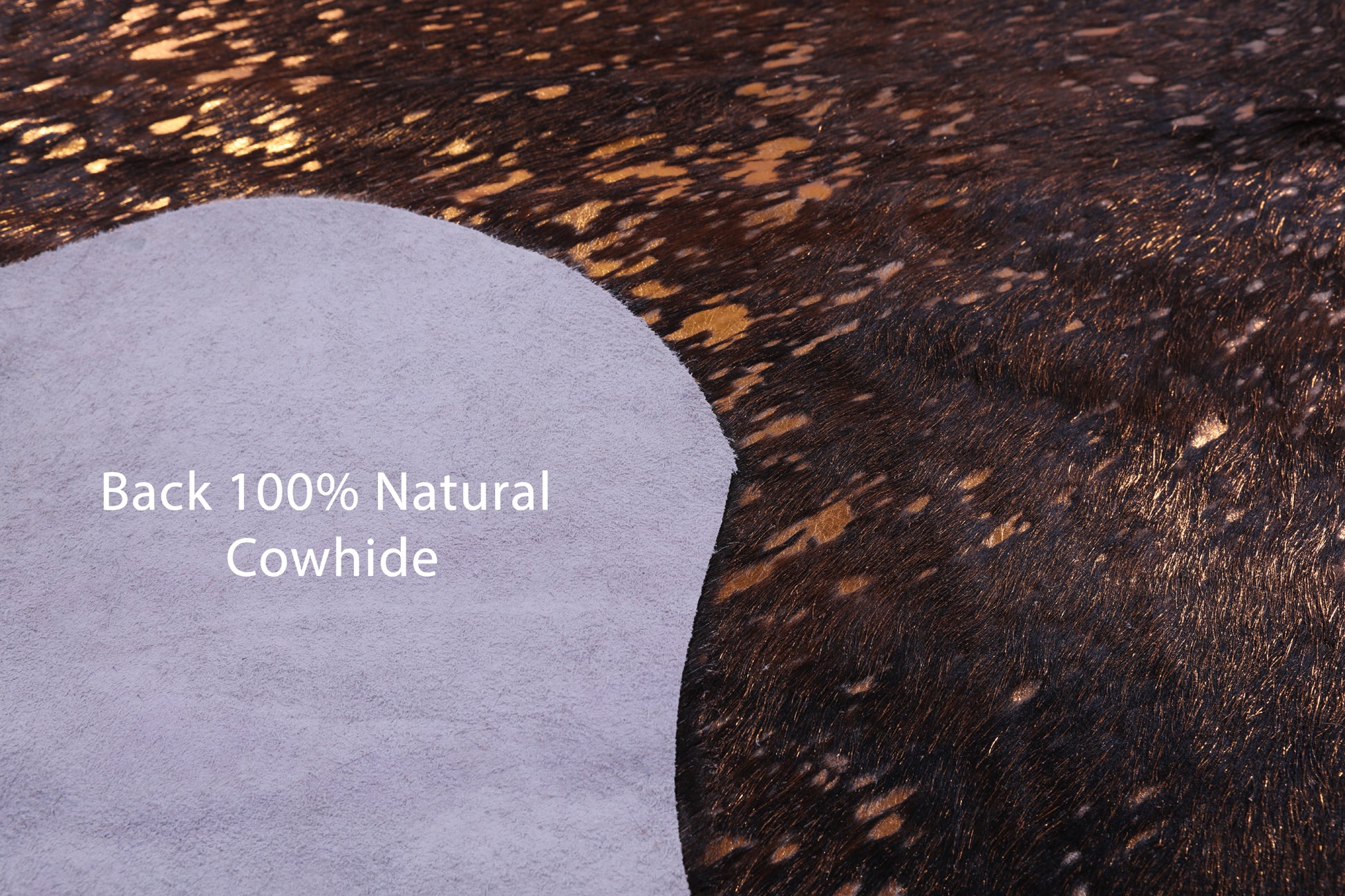 Gold Metallic Natural Hair-On Cowhide Rug - 7' 6" X 6' 11" - Golden Nile