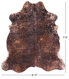 Gold Metallic Natural Hair-On Cowhide Rug - 7' 6" X 6' 11" - Golden Nile