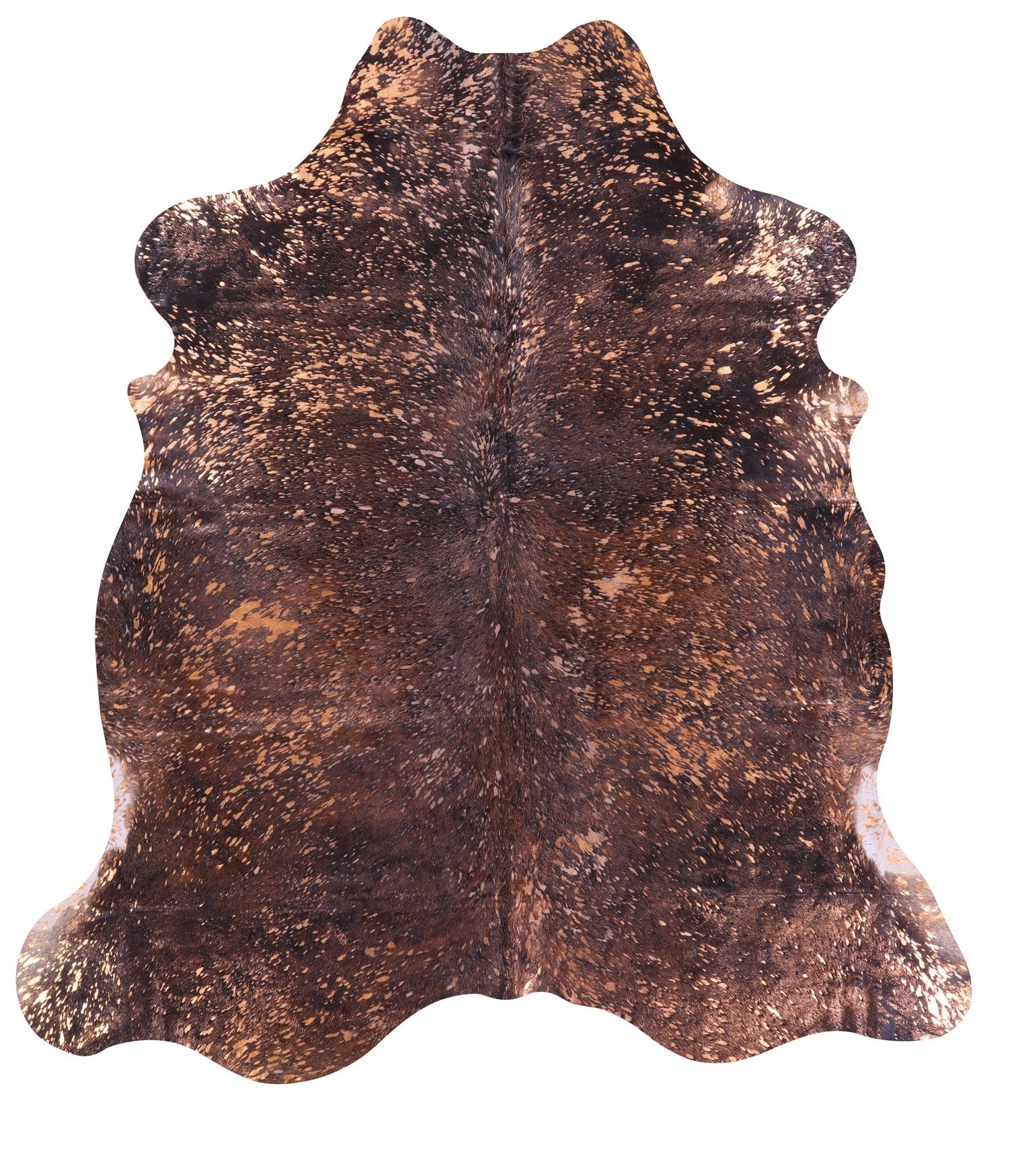 Gold Metallic Natural Hair-On Cowhide Rug - 7' 6" X 6' 11" - Golden Nile