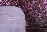 Pink Metallic Natural Hair-On Cowhide Rug - 7' 2" X 6' 1" - Golden Nile