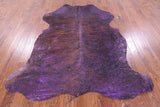 Purple Metallic Natural Hair-On Cowhide Rug - 7' 7" X 6' 8" - Golden Nile