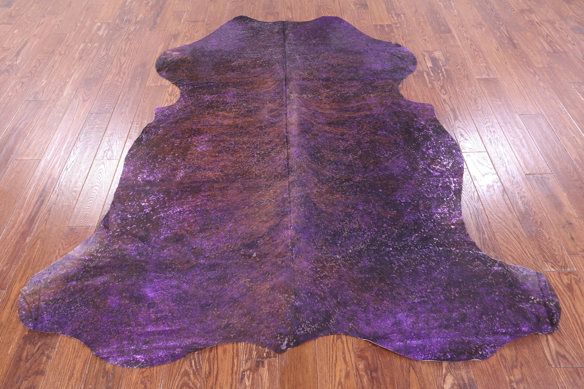 Purple Metallic Natural Hair-On Cowhide Rug - 7' 7" X 6' 8" - Golden Nile