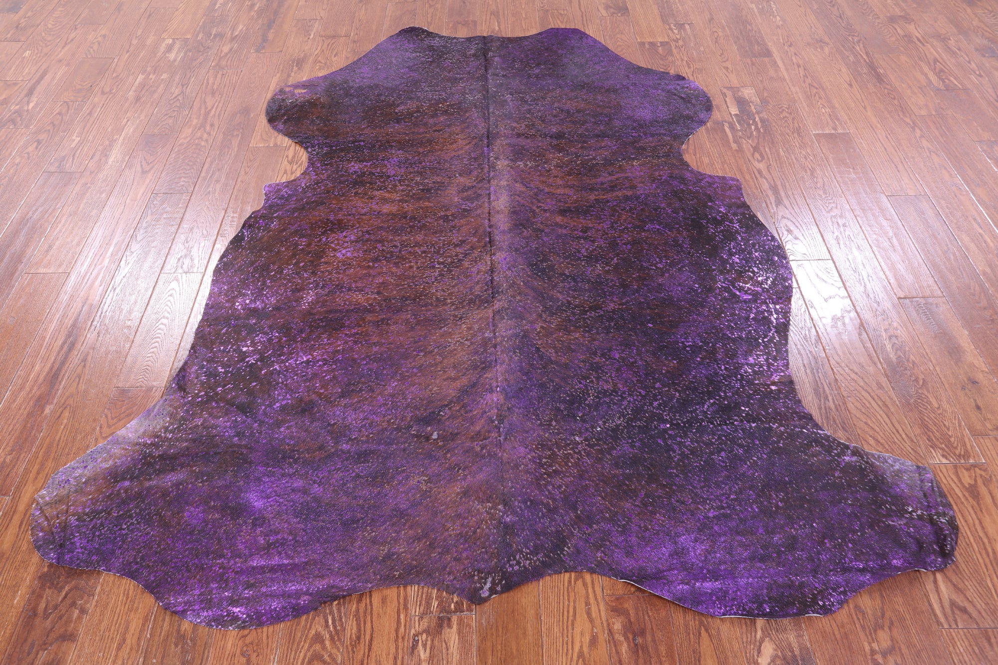 Purple Metallic Natural Hair-On Cowhide Rug - 7' 7" X 6' 8" - Golden Nile