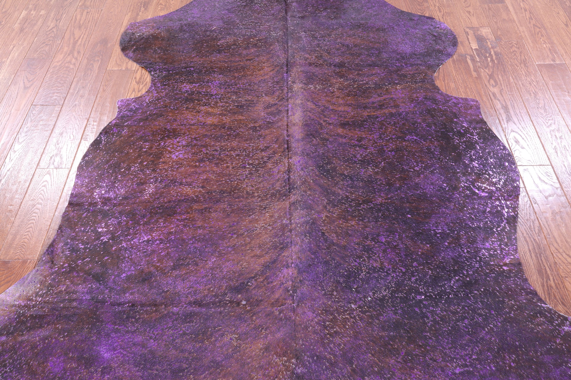 Purple Metallic Natural Hair-On Cowhide Rug - 7' 7" X 6' 8" - Golden Nile