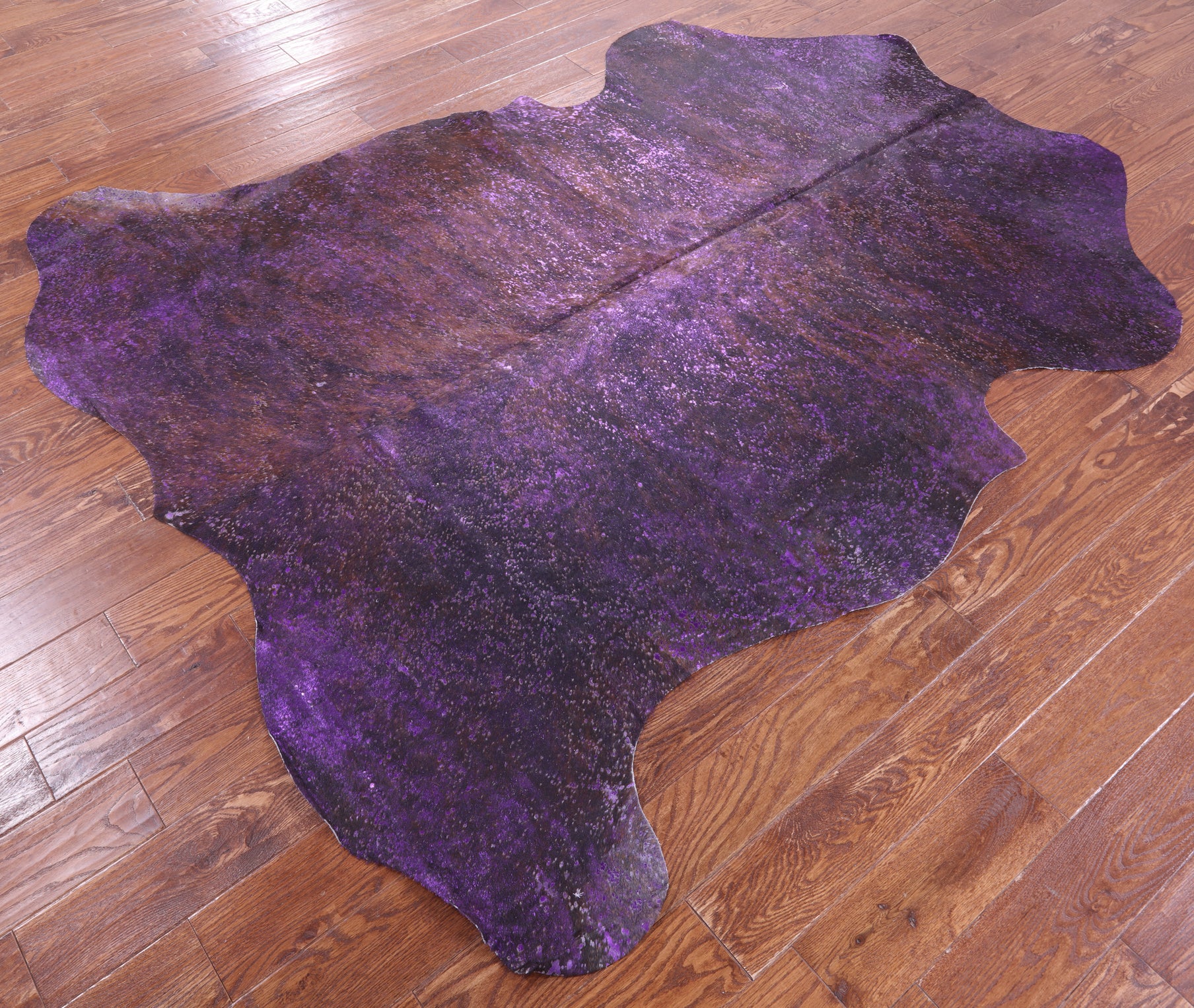 Purple Metallic Natural Hair-On Cowhide Rug - 7' 7" X 6' 8" - Golden Nile