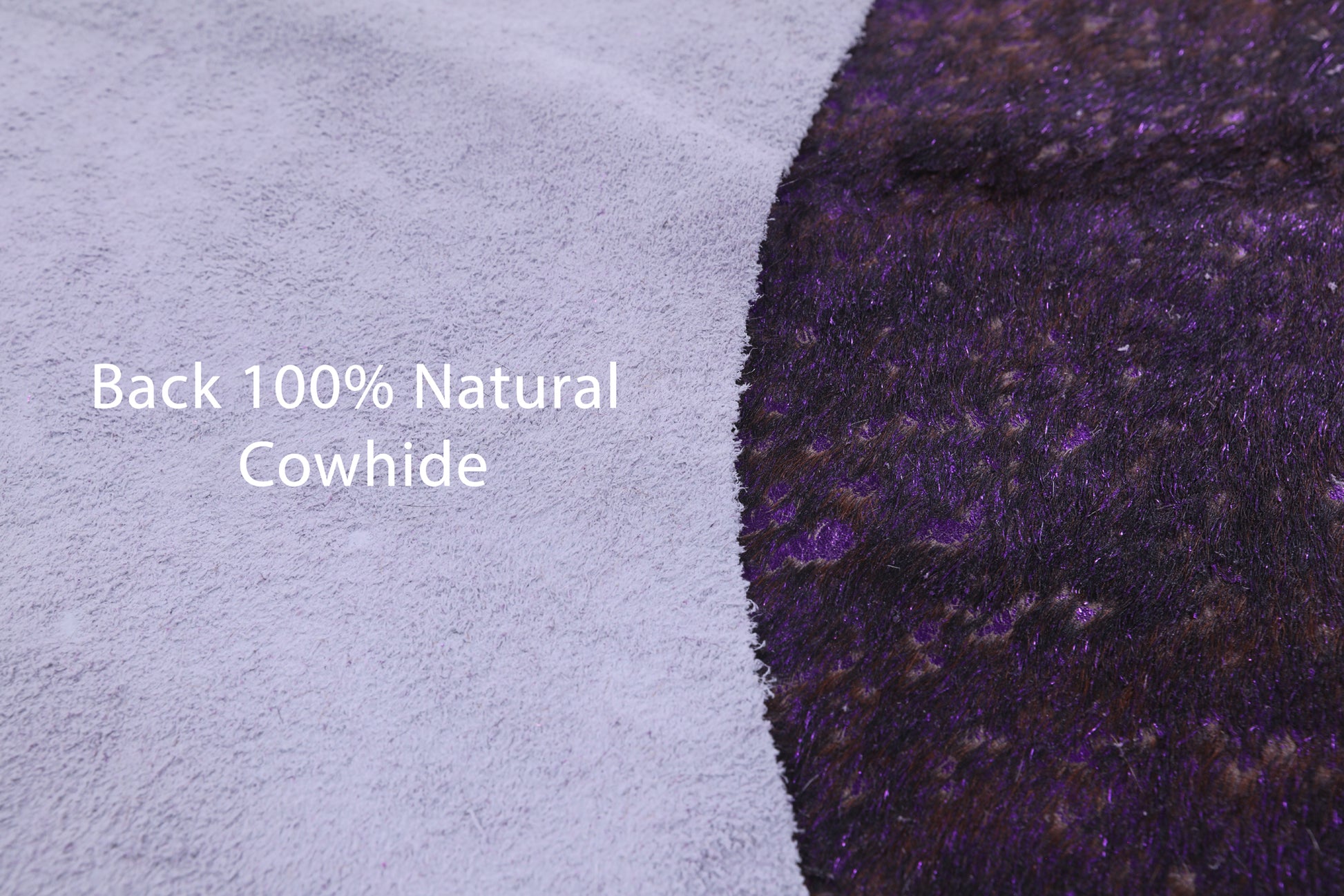Purple Metallic Natural Hair-On Cowhide Rug - 7' 7" X 6' 8" - Golden Nile