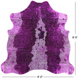 Pink Metallic Natural Hair-On Cowhide Rug - 6' 0" X 6' 2" - Golden Nile