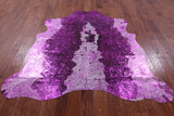 Pink Metallic Natural Hair-On Cowhide Rug - 6' 0" X 6' 2" - Golden Nile