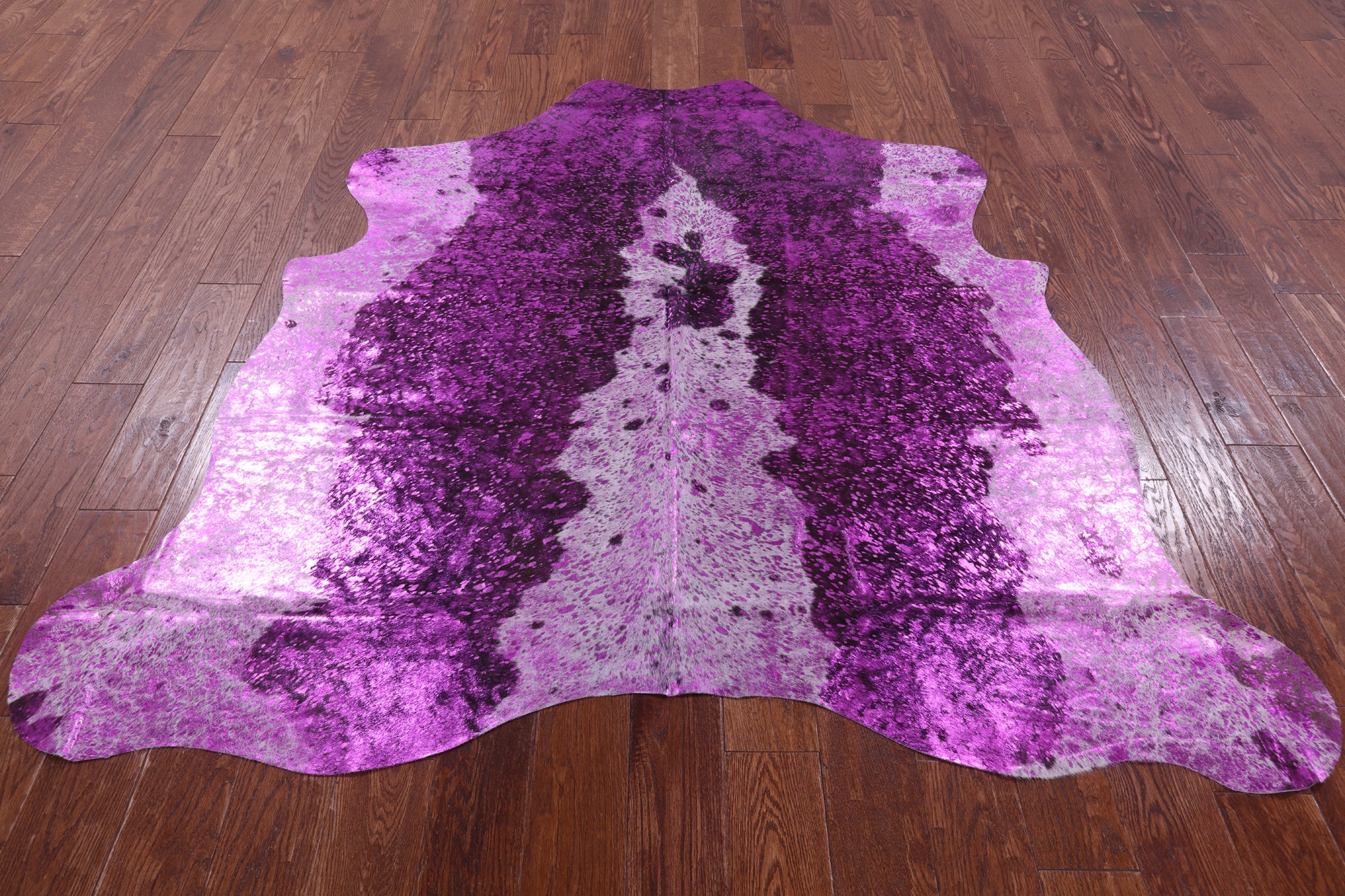 Pink Metallic Natural Hair-On Cowhide Rug - 6' 0" X 6' 2" - Golden Nile