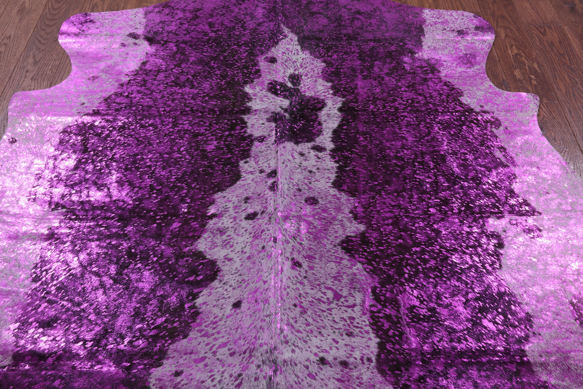 Pink Metallic Natural Hair-On Cowhide Rug - 6' 0" X 6' 2" - Golden Nile