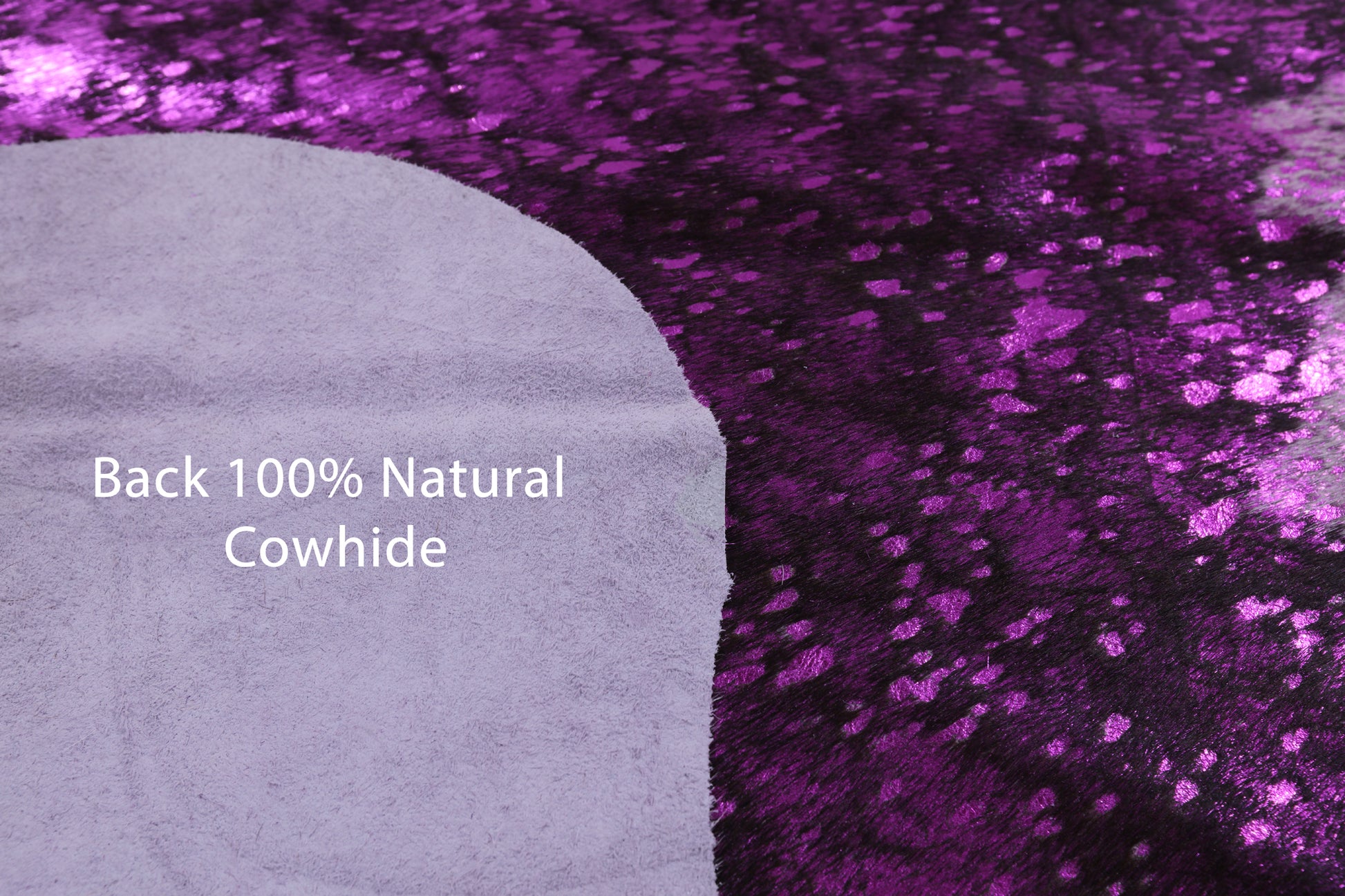 Pink Metallic Natural Hair-On Cowhide Rug - 6' 0" X 6' 2" - Golden Nile