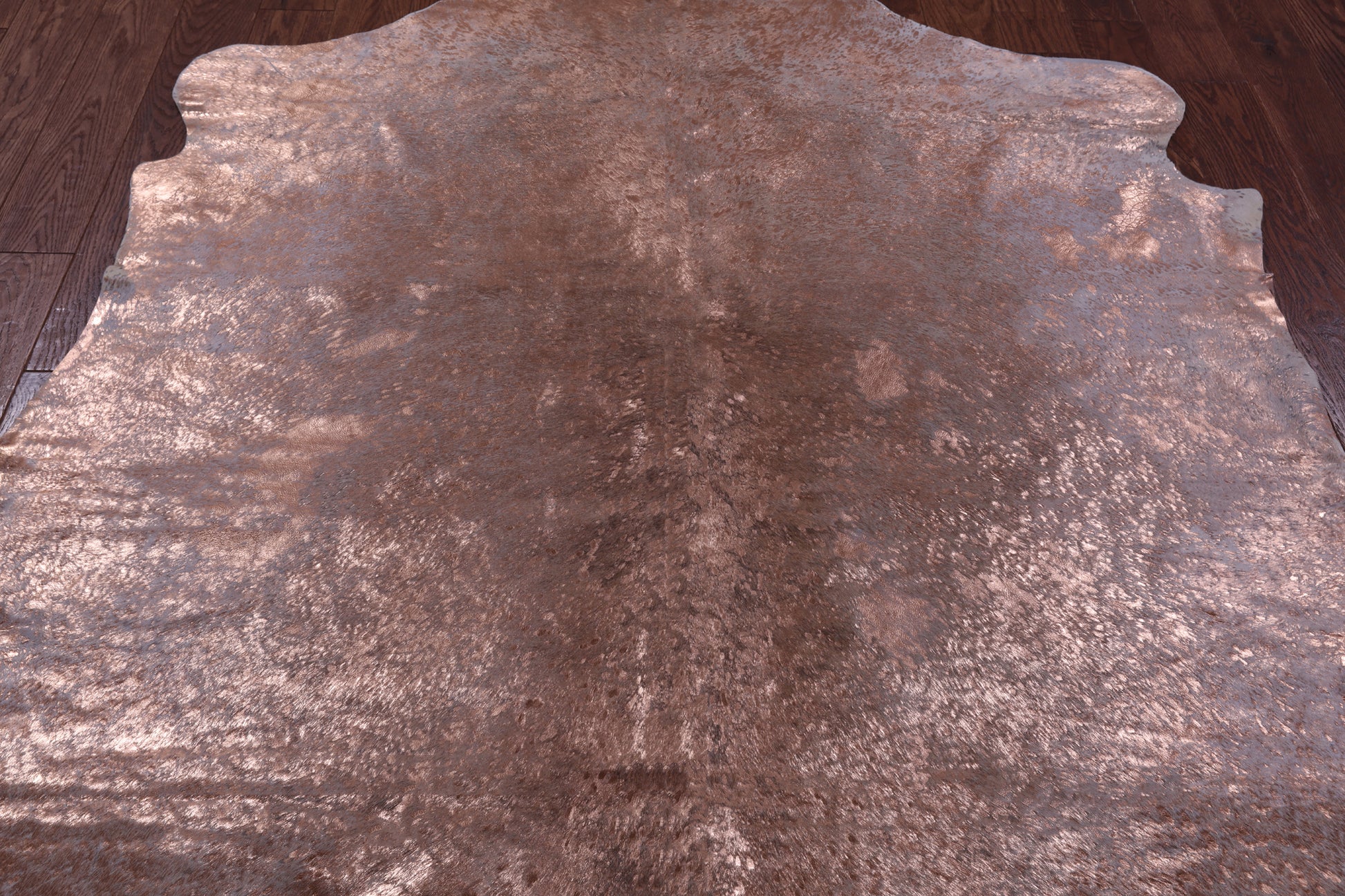 Bronze Metallic Natural Hair-On Cowhide Rug - 6' 10" X 6' 4" - Golden Nile