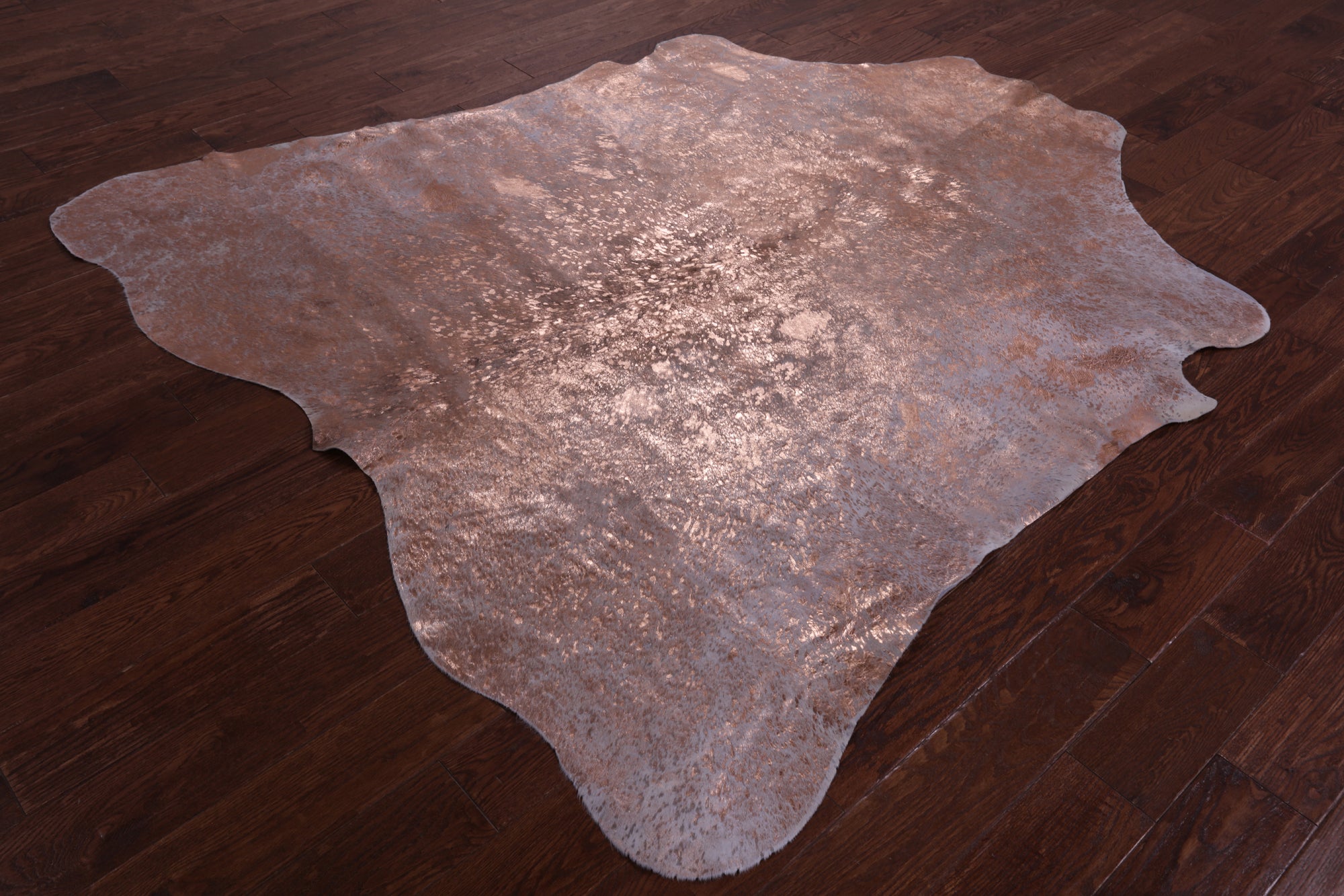 Bronze Metallic Natural Hair-On Cowhide Rug - 6' 10" X 6' 4" - Golden Nile