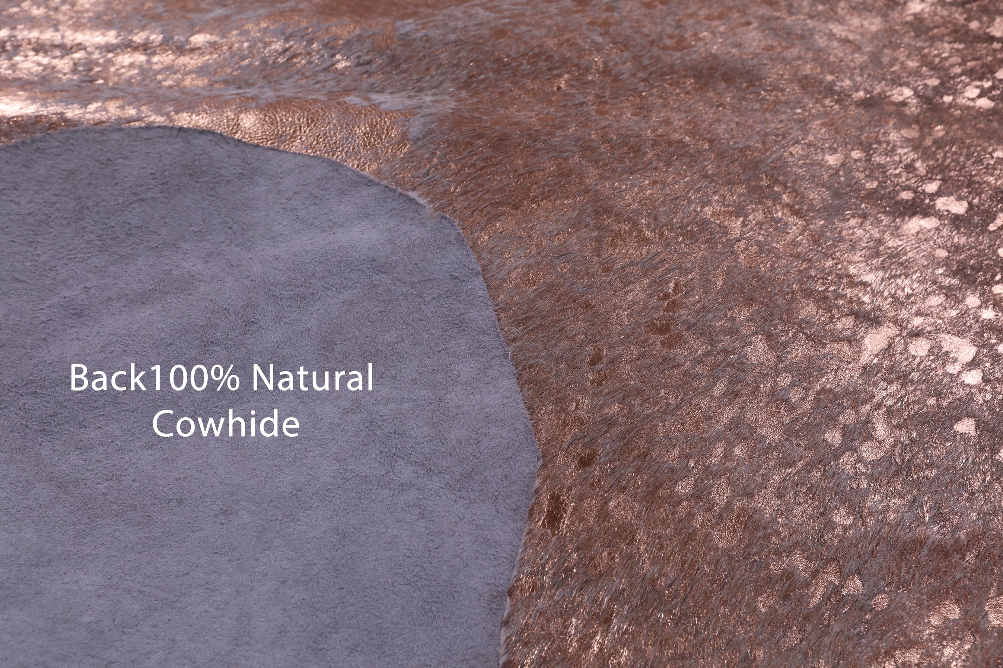 Bronze Metallic Natural Hair-On Cowhide Rug - 6' 10" X 6' 4" - Golden Nile