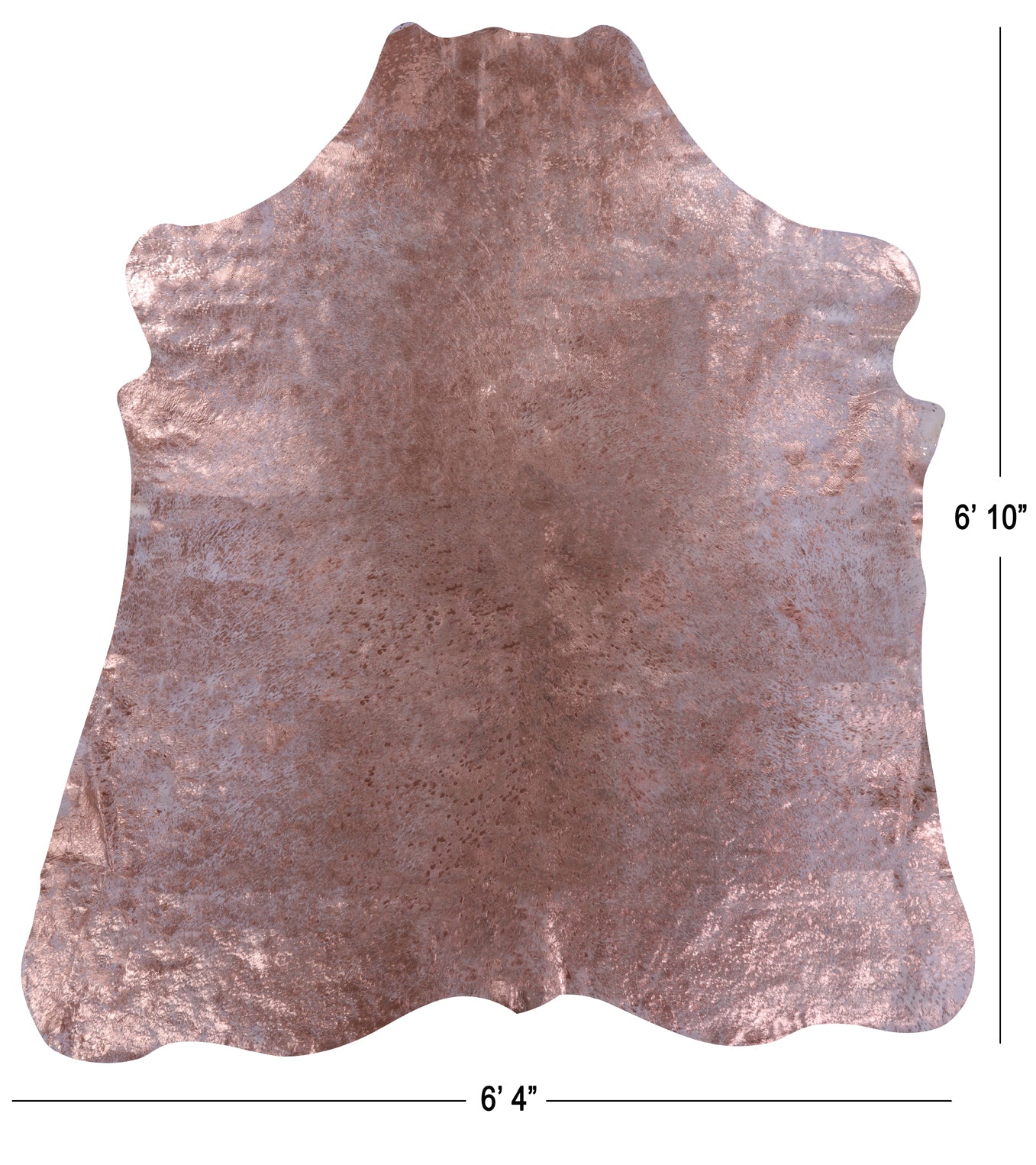Bronze Metallic Natural Hair-On Cowhide Rug - 6' 10" X 6' 4" - Golden Nile