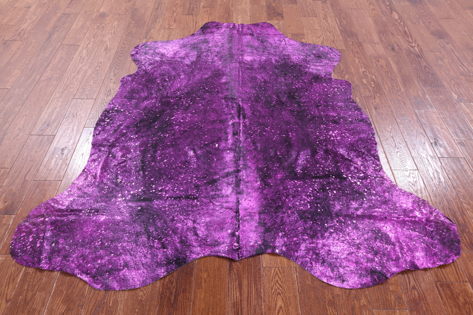 Pink Metallic Natural Hair-On Cowhide Rug - 6' 4" X 6' 0" - Golden Nile
