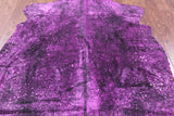 Pink Metallic Natural Hair-On Cowhide Rug - 6' 4" X 6' 0" - Golden Nile