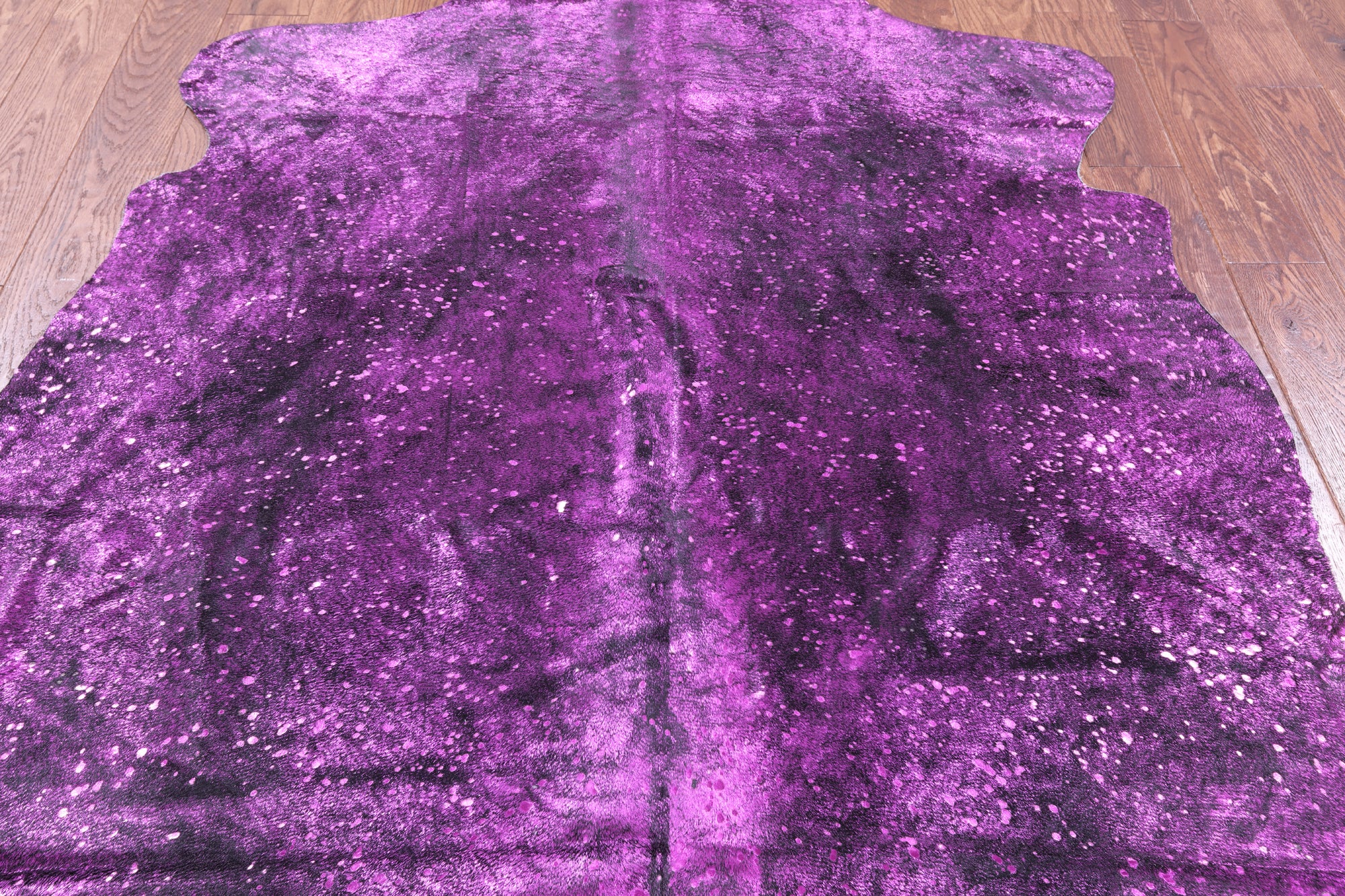 Pink Metallic Natural Hair-On Cowhide Rug - 6' 4" X 6' 0" - Golden Nile