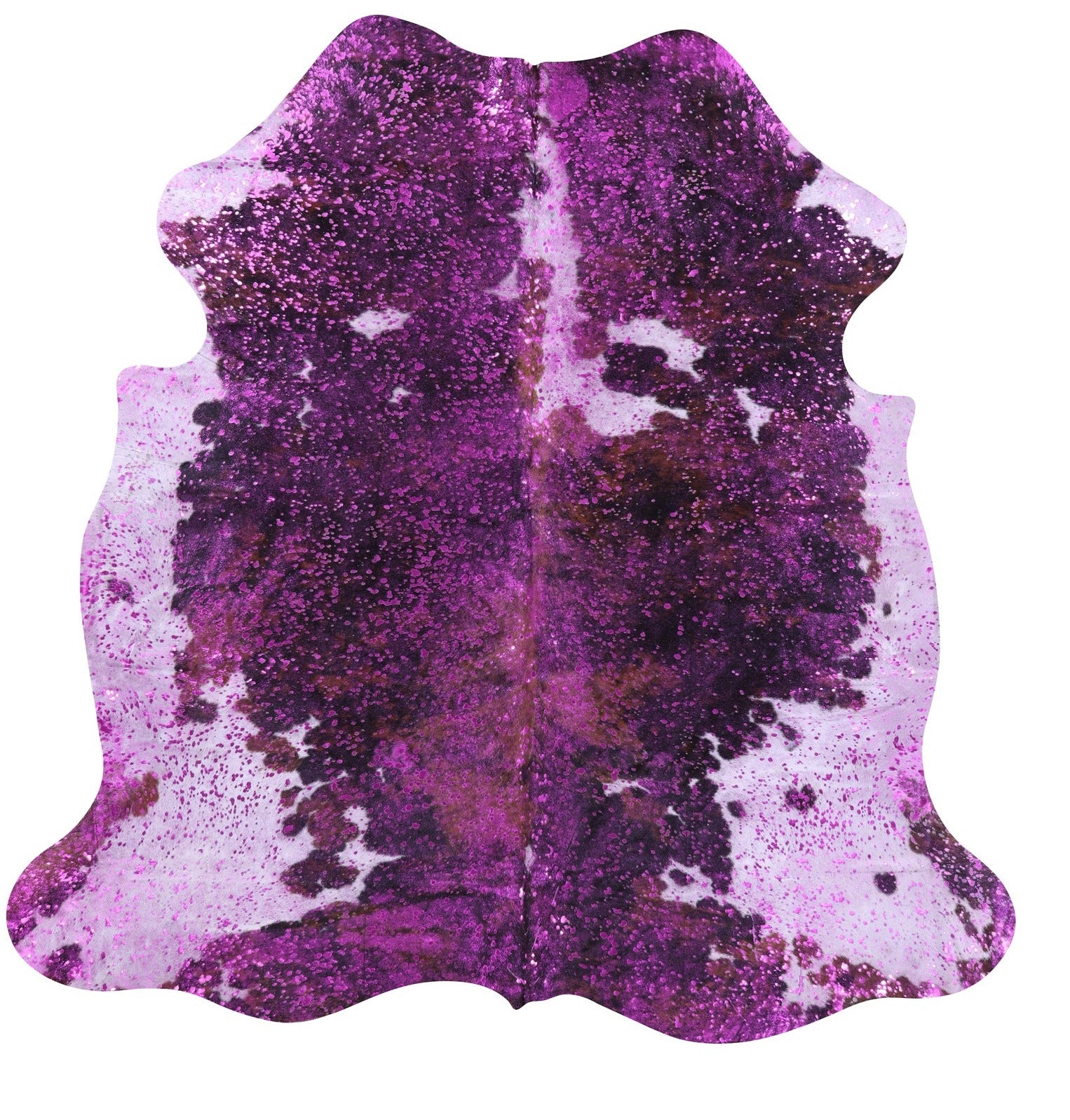 Pink Metallic Natural Hair-On Cowhide Rug - 6' 4" X 6' 5" - Golden Nile