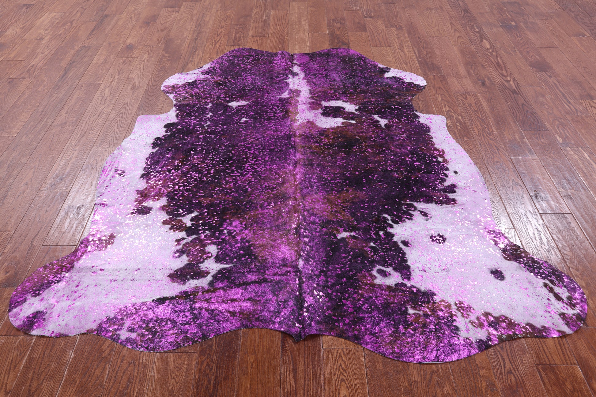 Pink Metallic Natural Hair-On Cowhide Rug - 6' 4" X 6' 5" - Golden Nile