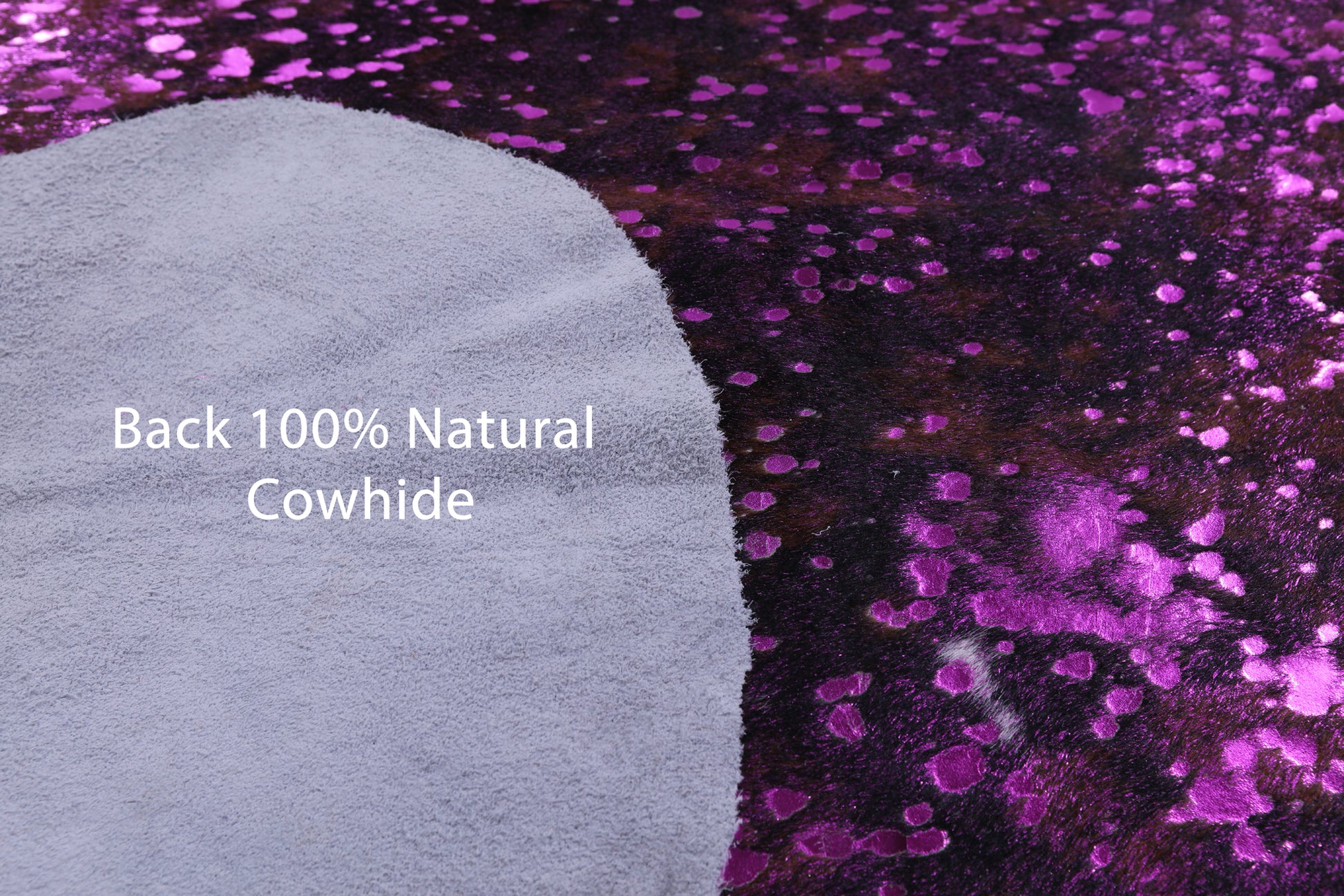 Pink Metallic Natural Hair-On Cowhide Rug - 6' 4" X 6' 5" - Golden Nile