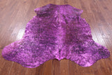 Pink Metallic Natural Hair-On Cowhide Rug - 6' 4" X 6' 5" - Golden Nile