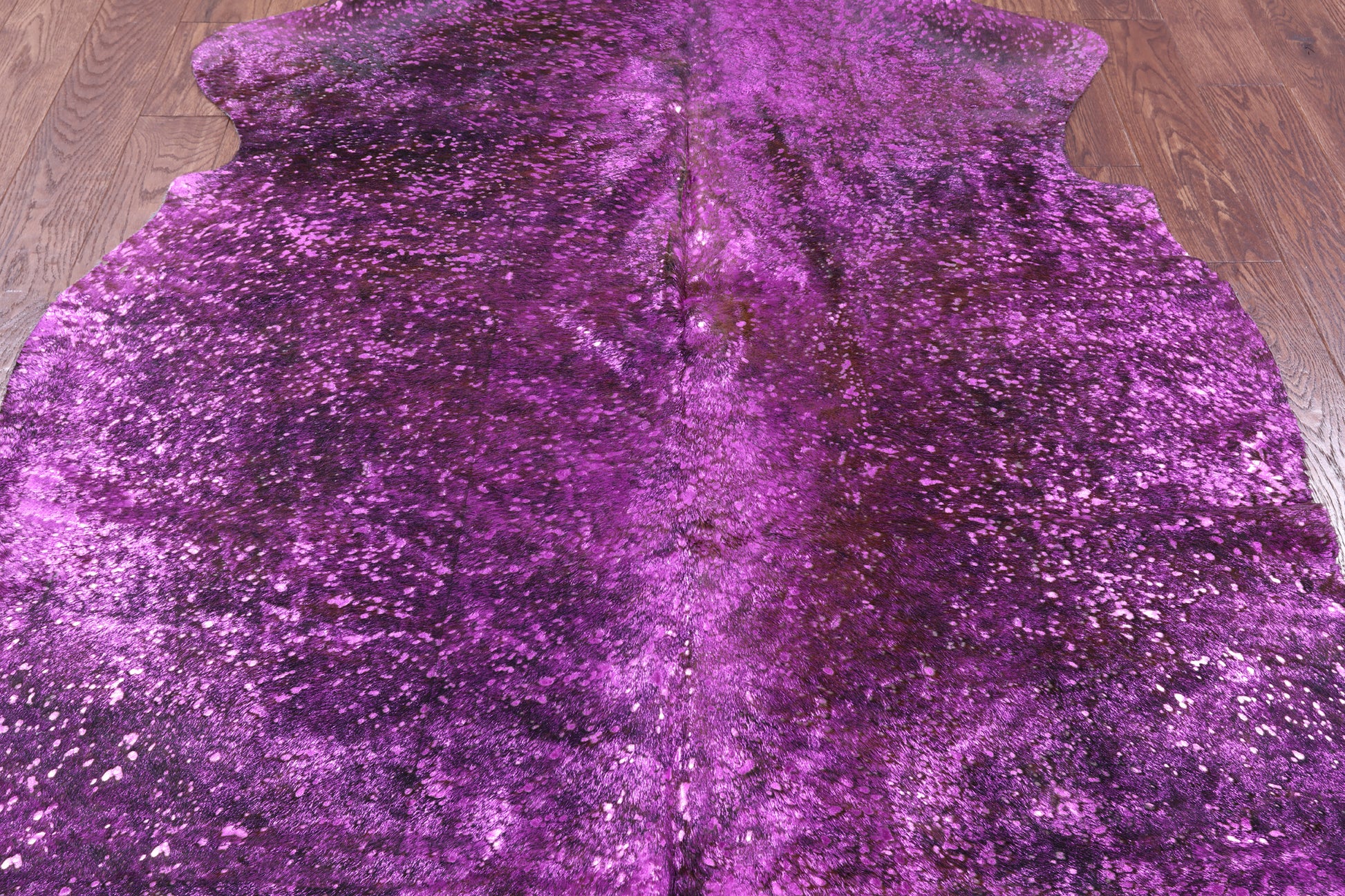 Pink Metallic Natural Hair-On Cowhide Rug - 6' 4" X 6' 5" - Golden Nile