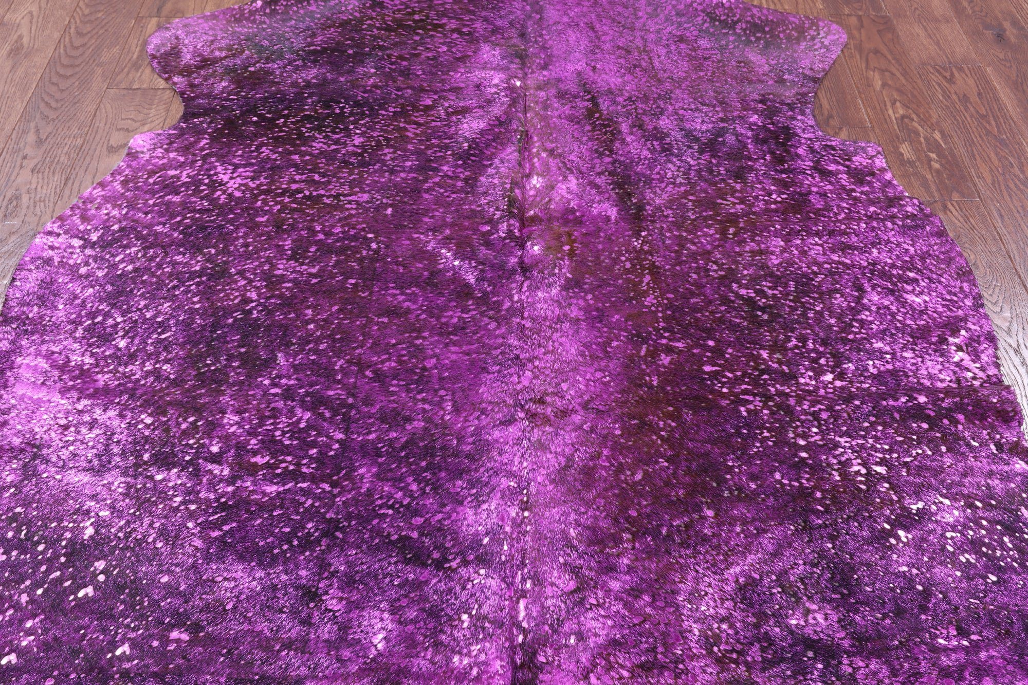 Pink Metallic Natural Hair-On Cowhide Rug - 6' 4" X 6' 5" - Golden Nile