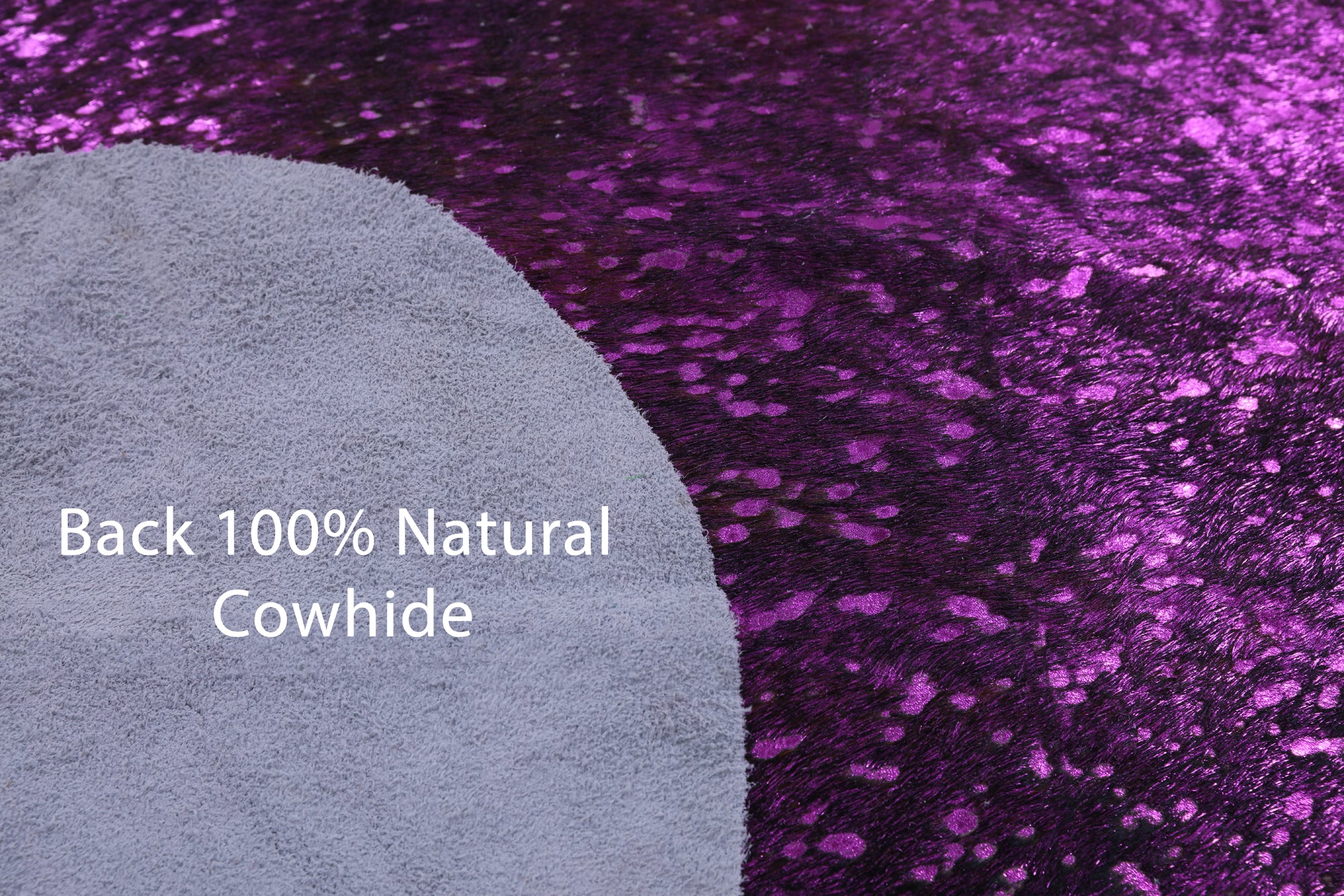 Pink Metallic Natural Hair-On Cowhide Rug - 6' 4" X 6' 5" - Golden Nile