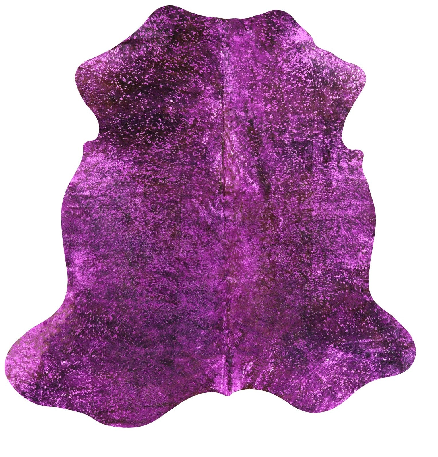 Pink Metallic Natural Hair-On Cowhide Rug - 6' 4" X 6' 5" - Golden Nile
