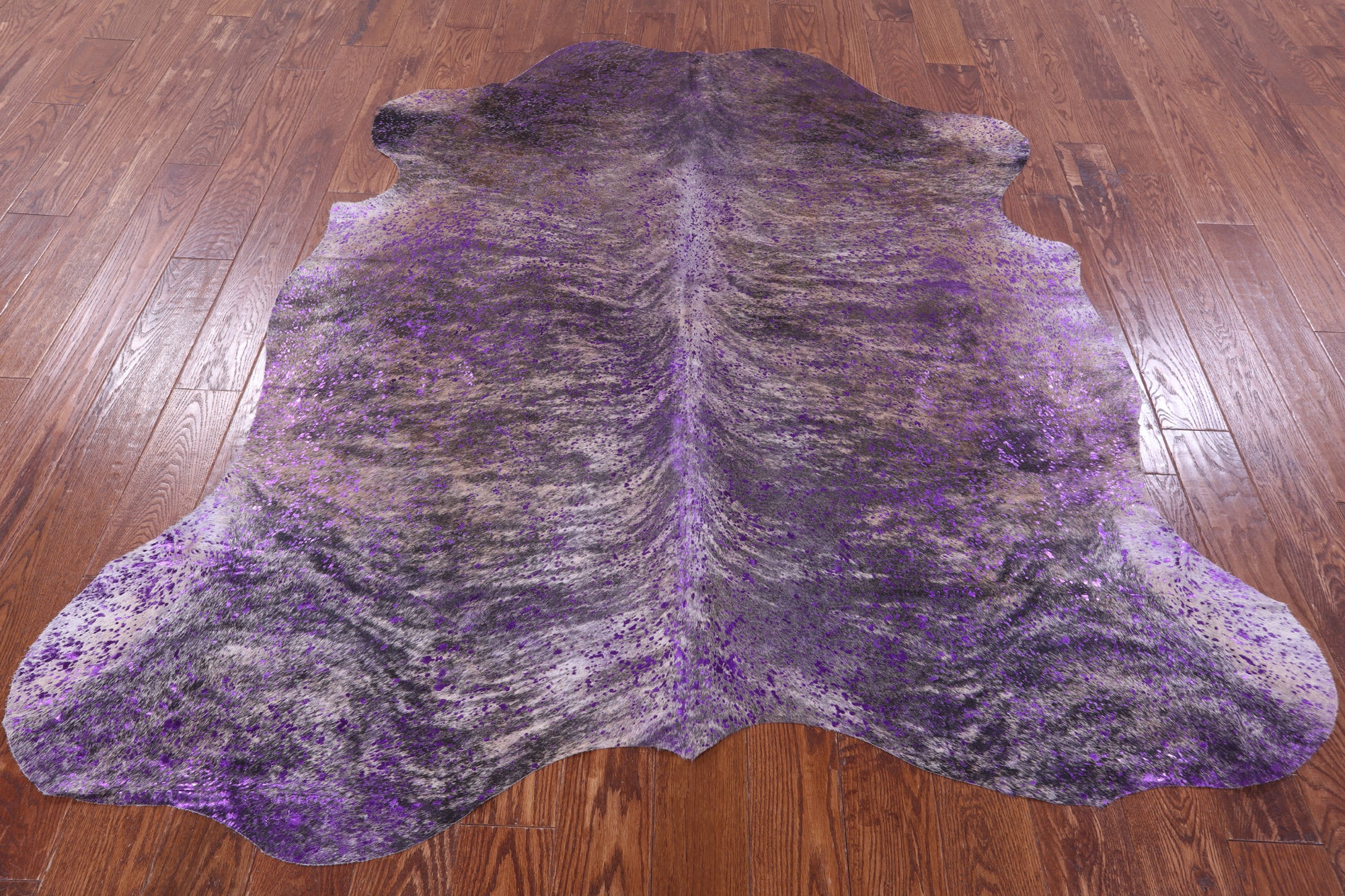 Purple Metallic Natural Hair-On Cowhide Rug - 6' 6" X 6' 4" - Golden Nile