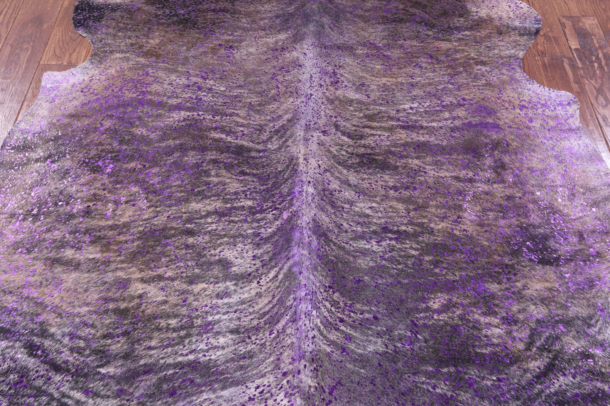 Purple Metallic Natural Hair-On Cowhide Rug - 6' 6" X 6' 4" - Golden Nile