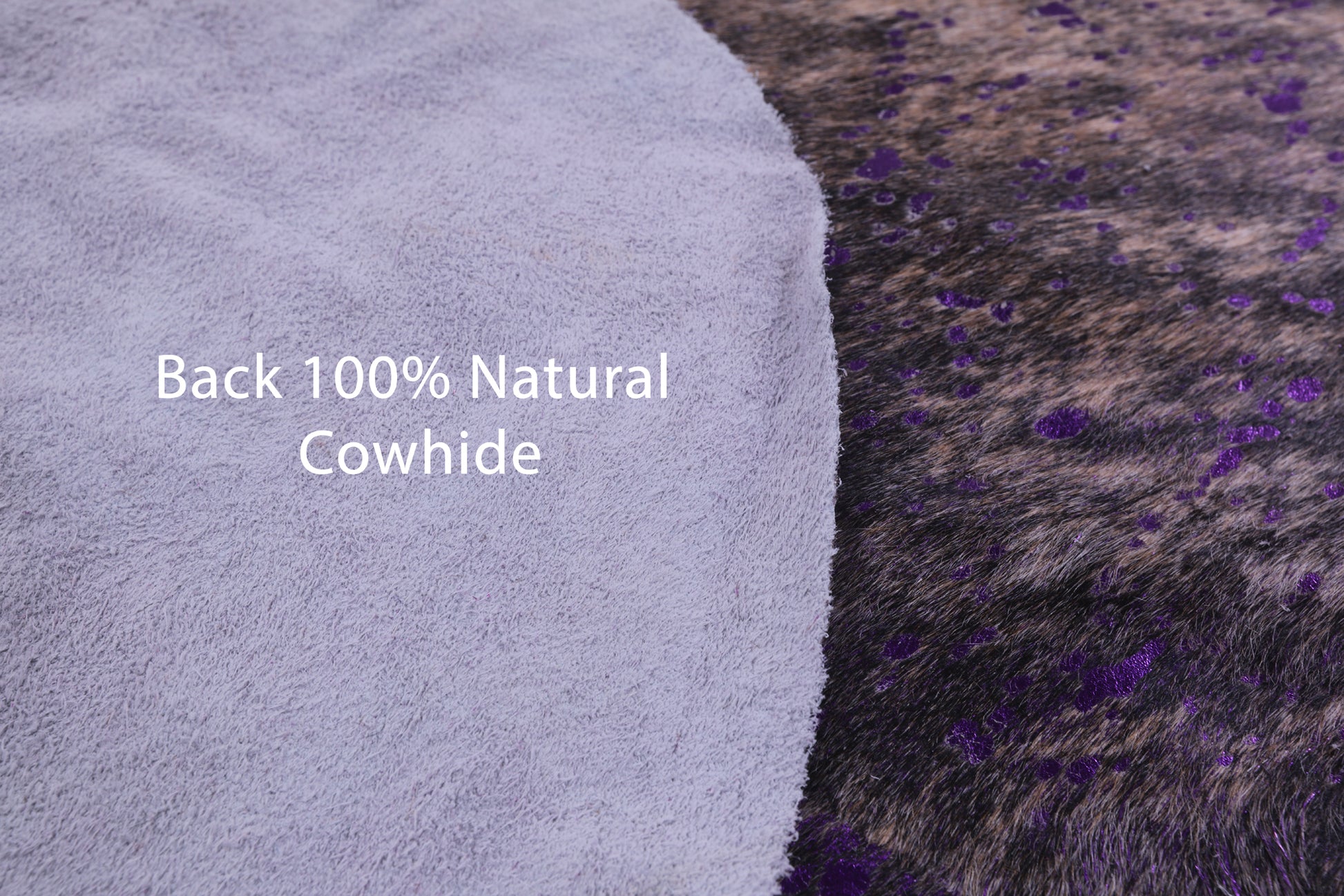 Purple Metallic Natural Hair-On Cowhide Rug - 6' 6" X 6' 4" - Golden Nile