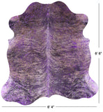 Purple Metallic Natural Hair-On Cowhide Rug - 6' 6" X 6' 4" - Golden Nile