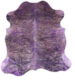 Purple Metallic Natural Hair-On Cowhide Rug - 6' 6" X 6' 4" - Golden Nile