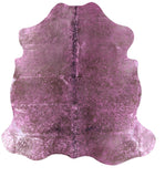Pink Metallic Natural Hair-On Cowhide Rug - 6' 5" X 6' 3" - Golden Nile