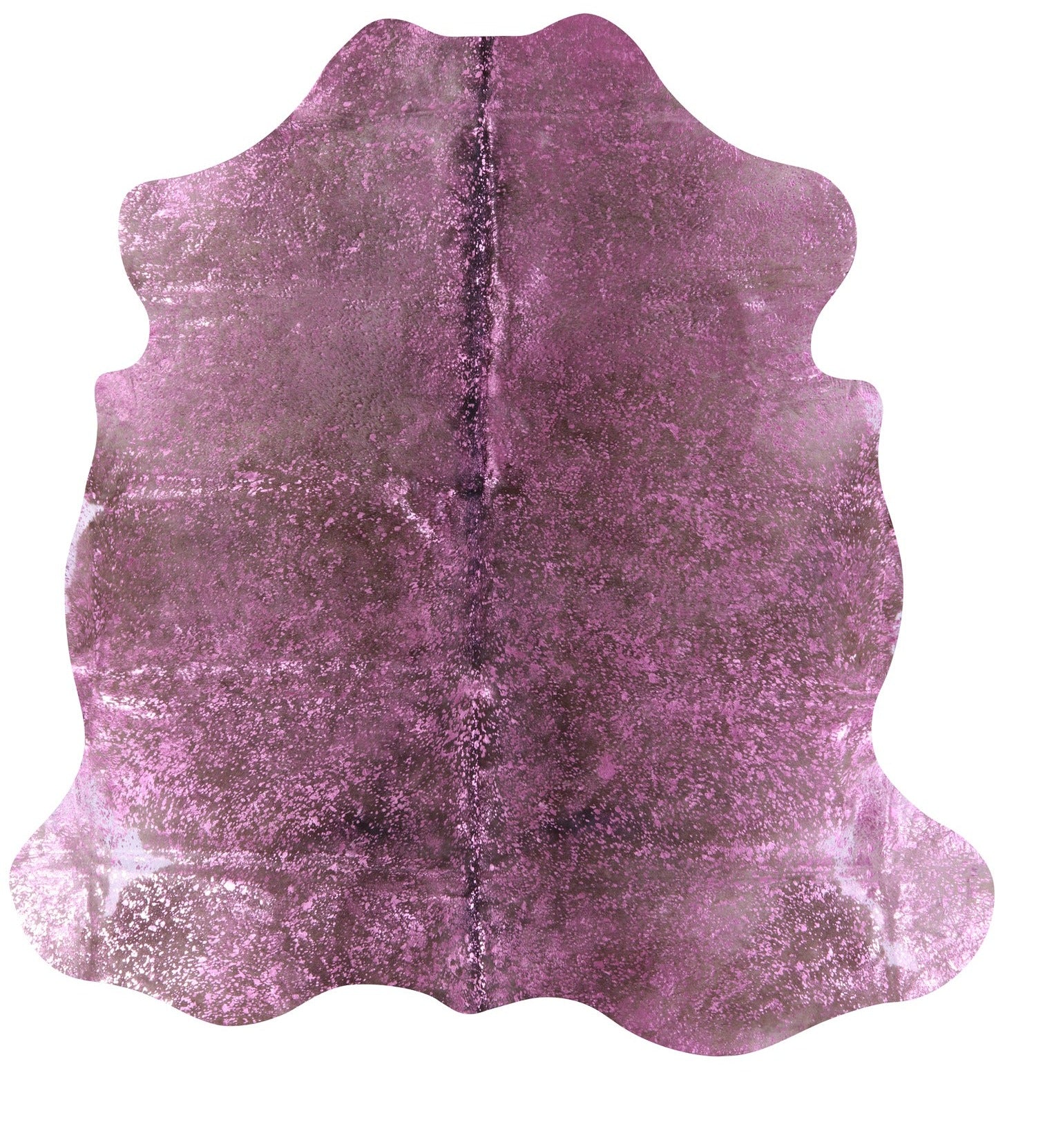 Pink Metallic Natural Hair-On Cowhide Rug - 6' 5" X 6' 3" - Golden Nile
