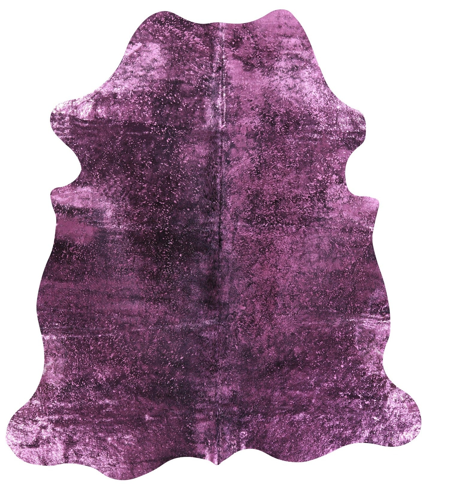 Pink Metallic Natural Hair-On Cowhide Rug - 6' 8" X 6' 1" - Golden Nile