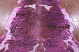 Pink Metallic Natural Hair-On Cowhide Rug - 7' 4" X 6' 5" - Golden Nile