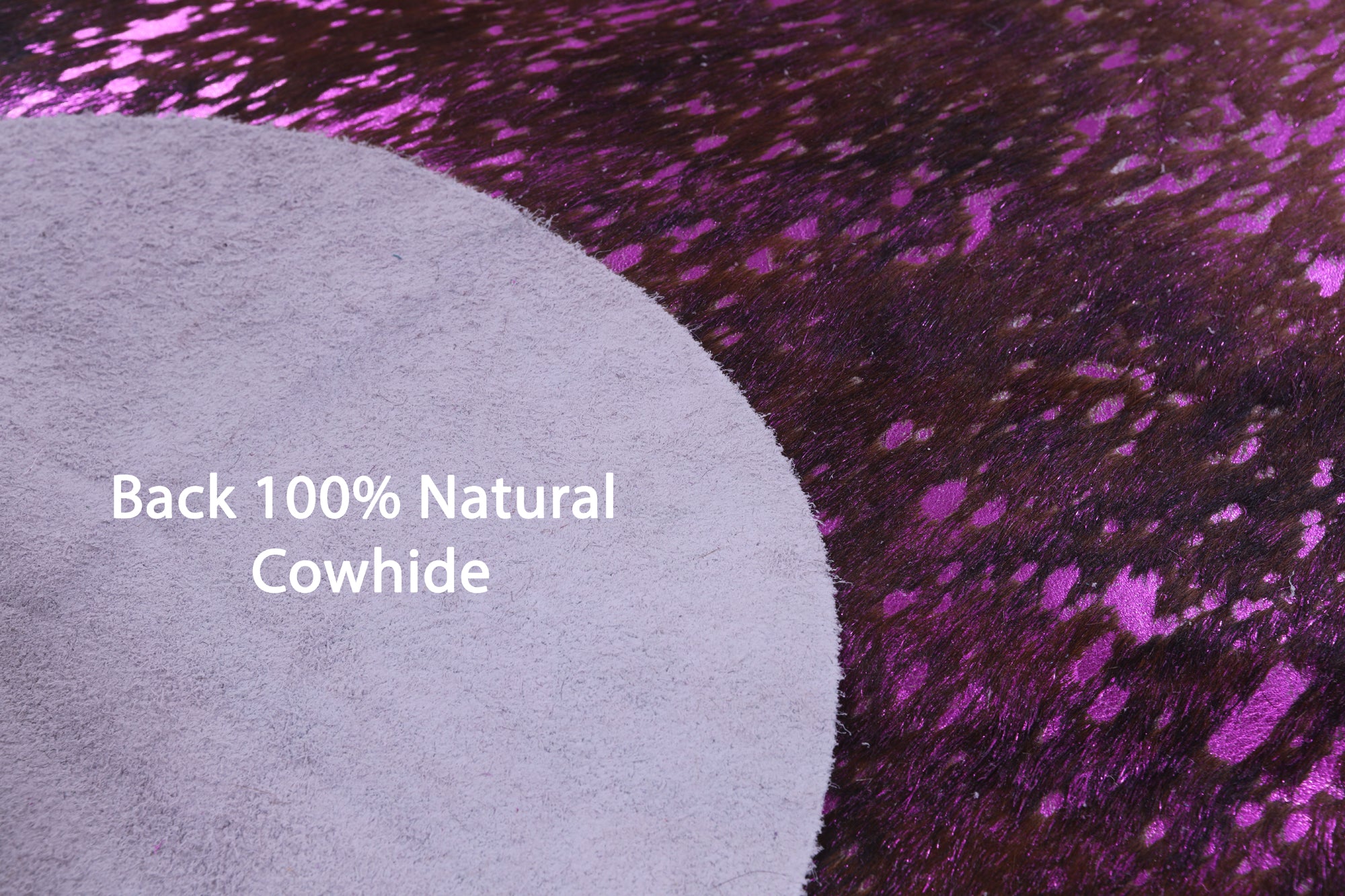 Pink Metallic Natural Hair-On Cowhide Rug - 7' 4" X 6' 5" - Golden Nile