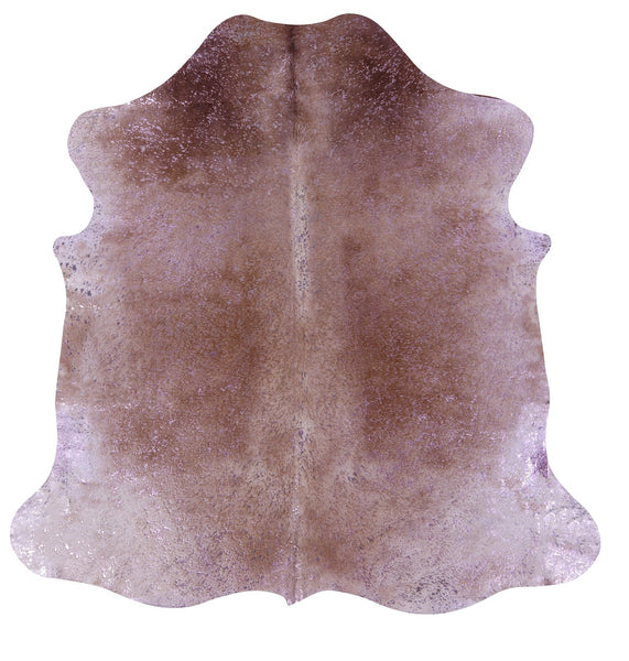 Pink Metallic Natural Hair-On Cowhide Rug - 6' 1" X 6' 2" - Golden Nile