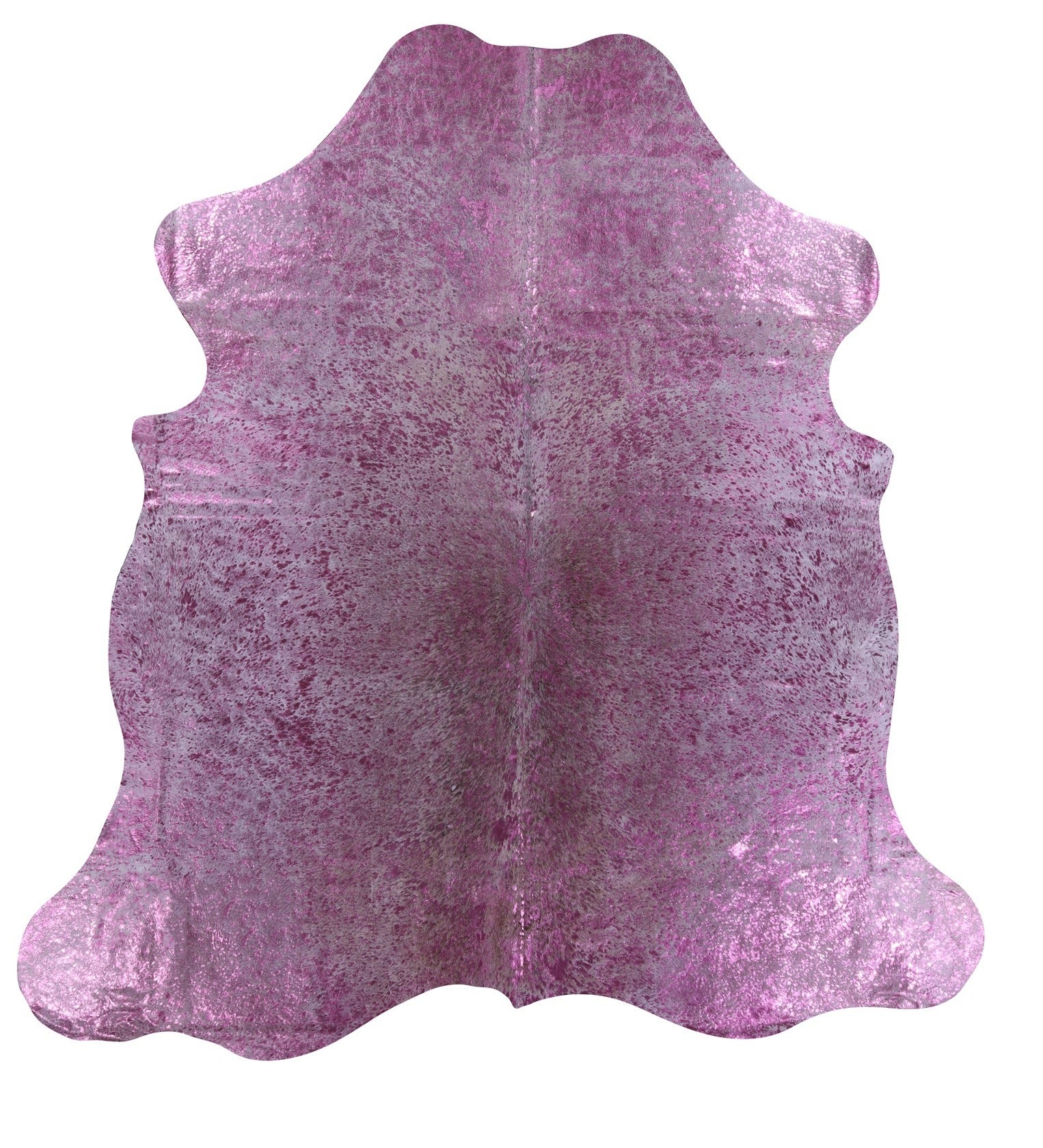 Pink Metallic Natural Hair-On Cowhide Rug - 7' 2" X 6' 10" - Golden Nile
