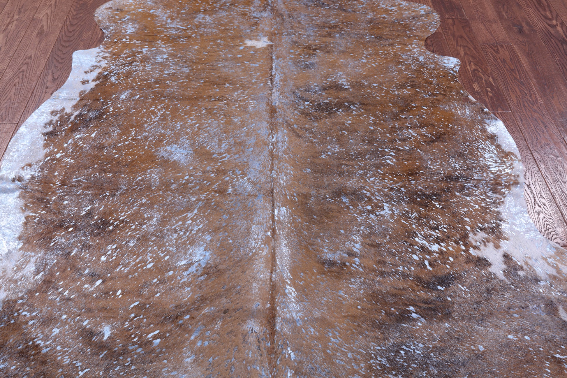 Blue Metallic Natural Hair-On Cowhide Rug - 6' 10" X 6' 0" - Golden Nile