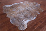 Blue Metallic Natural Hair-On Cowhide Rug - 6' 10" X 6' 0" - Golden Nile