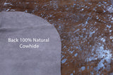 Blue Metallic Natural Hair-On Cowhide Rug - 6' 10" X 6' 0" - Golden Nile