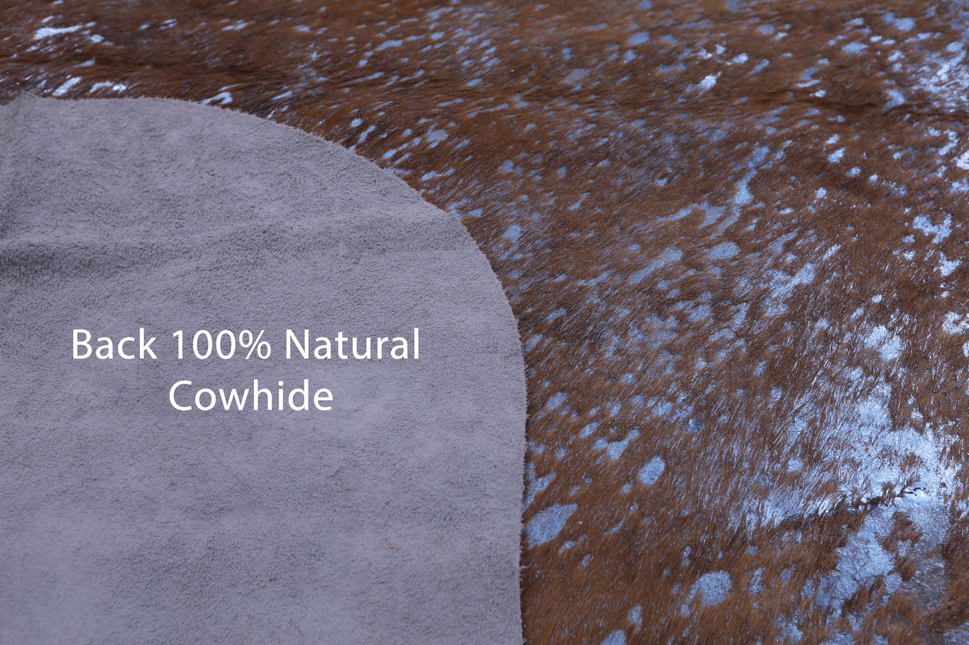 Blue Metallic Natural Hair-On Cowhide Rug - 6' 10" X 6' 0" - Golden Nile